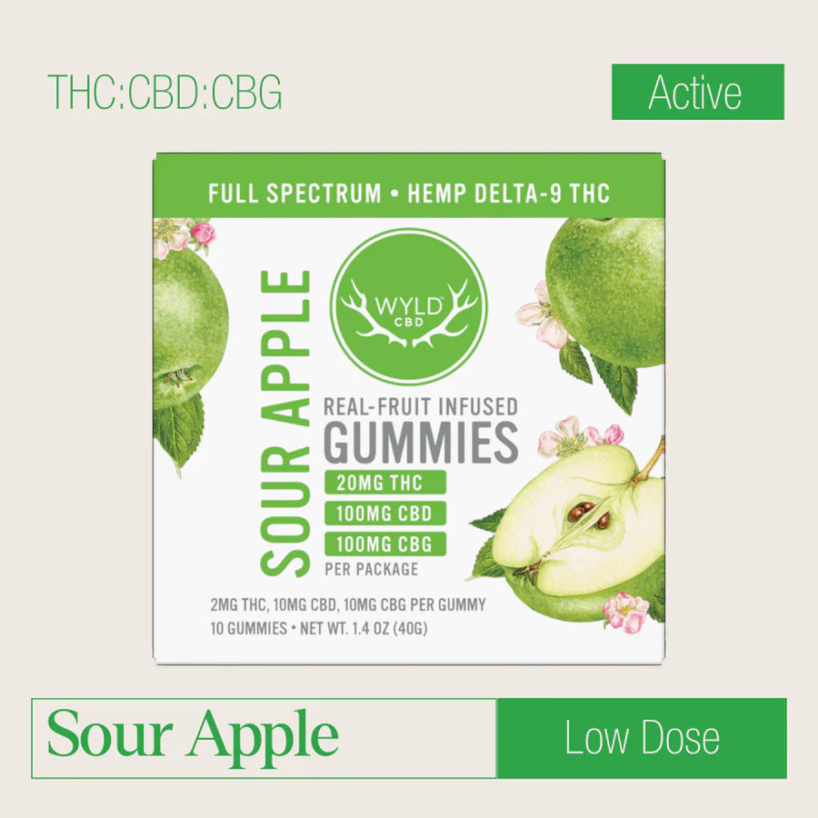 WYLD Terpene Enhanced Low Dose Sour Green Apple (CBD:CBG:THC